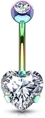 Curved Barbell Christina Vertical Hood VCH Heart Jewelry Piercing 1/2 MULTI - GOLD