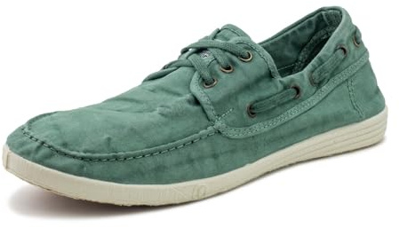 Natural World Eco Nauticos Hombre | 303e Old Elbrus | Zapatos Verano | Calzado Sostenible y Casual (Albahaca, Sistema Tallas Calzado EU, Adulto, Hombre, Números, Mediano, 42)