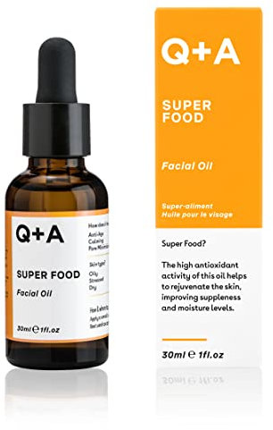 Q+A Super Food Gesichtsöl. Ein mit 100% natürlichen Inhaltsstoffen vollgepacktes Gesichtsöl, das Ihren Teint verbessert. 30 ml