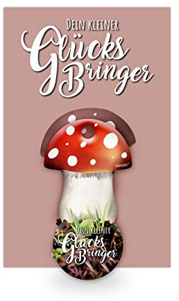 TRIGGI® der Einkaufswagenauslöser – abziehbarer Einkaufswagenchip, Schlüsselanhänger, Dein Kleiner Glücksbringer Motiv Glückspilz