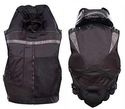 Motorradairbagweste Fahrrad Motorrad Zylinder Weste Mechanischer Auslöser, Innerhalb Von 0,5 Sekunden Mit Airbag Gefüllt, Um Stöße Zu Reduzieren (Ohne CO2-Flasche) ( Color : Black , Size : Large )