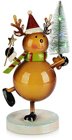 com-four® Decorazione natalizia a LED in metallo - figure in lamiera con motivo natalizio - figure decorative illuminate per il periodo dell'Avvento - decorazioni invernali