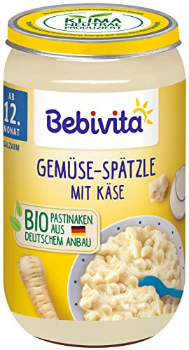 Bebivita Menüs ab 12. Monat Gemüse-Spätzle mit Käse, 6er Pack (6 x 250g)