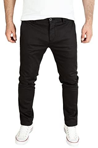 PITTMAN Andrew - Schwarze Chino Hose Herren - Chinohose Mit Stretch - Baumwoll Herrenhose, Schwarz (Black Meteorite 194008), W40/L32