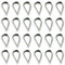 24 Pcs M3 304 Stainless Steel Cable Lug Wire Rope Thimbles for 2.5-3.0mm Steel Wire Rope Cable Rigging