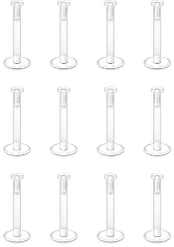 Briana Williams 12-36pcs 16G Piercing per Labbra Trasparente Retainer Acrilici Flessibili Labret Tragus Helix Anelli per Cartilagine Piercing Gioielli 6mm 8mm 10mm 12mm