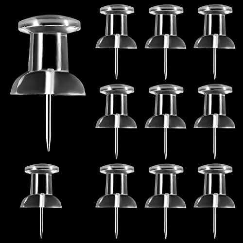 40 Count 1.8 Inch Giant Large push pins for Cork Board, Clear Jumbo Thumb Tacks Steel Point and Plastic Head Big for Bulletin Boards Wall Craft Projects