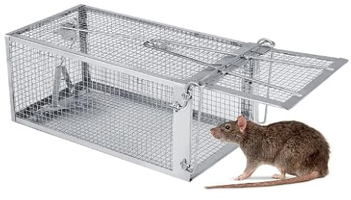 YUMILI Piège à Souris, 26.2 * 14 * 11.4cm Cage de Piège à Rat Petit Animal Vivant Rongeur Souris Contrôle Appât Attrape, Cage de Piège à Rat pour Animal Ravageur