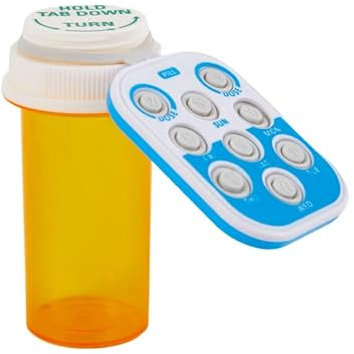 Pillen-Popper Medikamenten-Tracker Bio-Silikon Pillen-Popper Medikamenten-Tracker Erinnerung Erwachsene/das Kind tägliche Pillenerinnerung, klein und tragbar Gedächtnishilfe mit Knöpfen mit Flasche