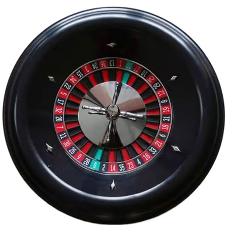 ATIJAA Roulette-Rad 18 Zoll schwarzes Entertainment Roulette Shots Drehteller-Roulette-Set in Casino-Qualität mit 2 Kugeln, Pillen, Roulette-Spielen für Spieleabende Casino-Spiele