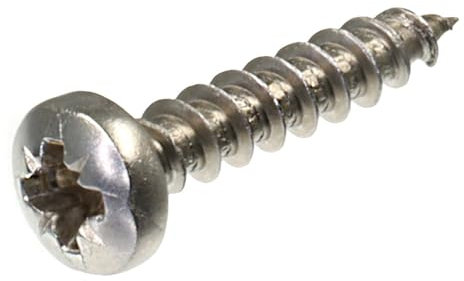 SECCARO Lot de 250 vis à bois à tête bombée 4 x 20 mm en acier inoxydable V2A VA A2 avec filetage complet, cruciforme/PZ