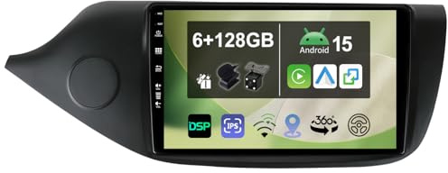 [6+128G] 9 bilradio för Kia CEE'd CEED JD 2012-2018 Android 15 med Wireless Carplay Android Auto DSP Wifi GPS Navi Bluetooth 5.0 FM MirrorLink 360 Kamera-Ingår Backkamera+MIC