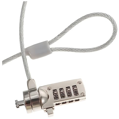 CHICAMPERA Câble de Sécurité en Acier Argenté pour Ordinateur Portable Code à 4 Chiffres Réinitialisable, Compatible Large, Longueur 1,8 M pour Protection Antivol