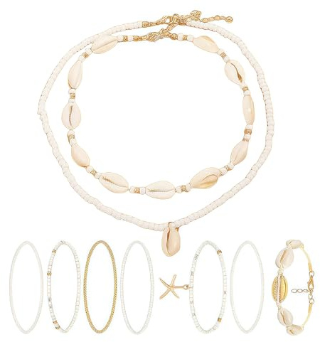 GWAWG Boho Muschelkette Damen, Meerjungfrau Halskette für Strand, Urlaub & Sommer – Trendy Muschelschmuck im Coastal Style – Perfekte Accessoires für Frauen