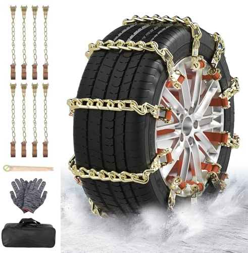 8 pièces de chaînes à neige d’urgence antidérapantes, chaînes à neige universelles pour une largeur de pneu de 175-285 mm, chaînes à neige d’urgence antidérapantes pour la plupart des voitures/SUV