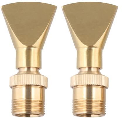 Lawnoval Adjustable Sector Nozzle Garden Sprinkler Head 4-Point Spray, Brass, 10 x 2.5 cm, Gold, 2 Pack