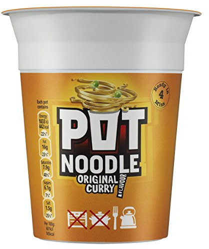 Pot Noodle Original Curry Noodles 90 g (Pack of 12)
