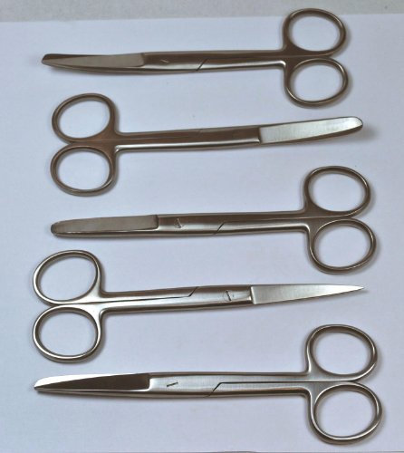 5er Set VERBANDSCHERE PFLASTERSCHERE ABGERUNDET STUMPF SPITZ