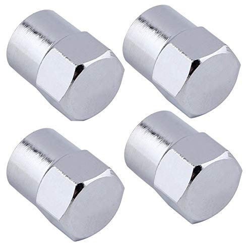 4 x Chrome Hex Dust Caps | Fit Onto Any Car, Push Bike Or Motorbike Valves