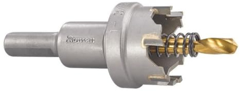 Starrett Tungsten Carbide Tipped Hole Saw - SM30 Sheet Metal Cutter With Arbor & Pilot Drill Bit - For Drilling Stainless Steel Aluminum Alloy - 30 mm