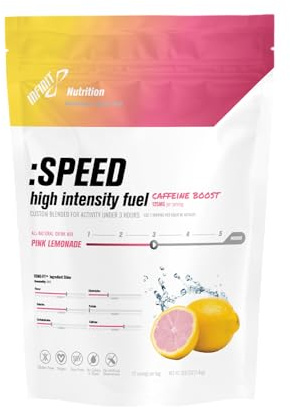 Infinit Nutrition Speed High Intensity Fuel Caffeine Boost All-in-one 230 Calories Per Serving Sport Hydration Drink Mix No Gels or Salt Pills, Carbs, Electrolytes, Gluten Free, Vegan Pink Lemonade