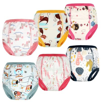 FLYISH DIRECT Calzones de Entrenamiento para Bebé Pañal de Aprendizaje Calzoncillos de niños pequeños Braguitas de Aprendizaje para niños Bebé Ropa Interior para niños 90/2T