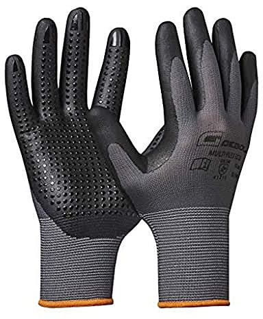 Gebol Multi Flex Eco (1 Paar) - Arbeitshandschuhe mit Nitril-Schaum-Beschichtung, Rutschfeste Noppen, Montage- & Präzisionsarbeiten, Nahtlos, für Damen & Herren, M (Gr. 8)