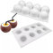 wulikanhua Moule en silicone pour la cuisson en demi-cercle de noix de coco - Moule à gâteau en mousse au chocolat - Moule à dessert à haute température de style français - 8 cavités en demi-cercle.