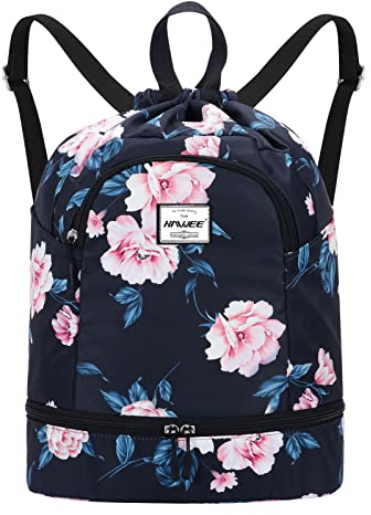 HAWEE Sportivo Zaino con Coulisse Grande Impermeabile Borsa da Palestra Sacca con Tasca Interna Unisex per Vita Quotidiana Scuola Sport All'Aperto Tempo Yoga Libero Spiaggia Nuoto
