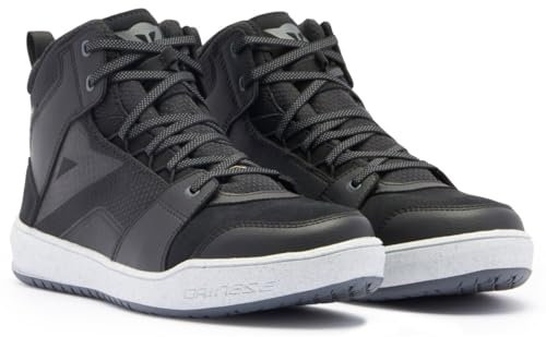 Dainese Herren Suburb D-Wp Shoes wasserdichte Motorrad-Sneaker, Schwarz/Weiß/Eisengrau, 44 EU