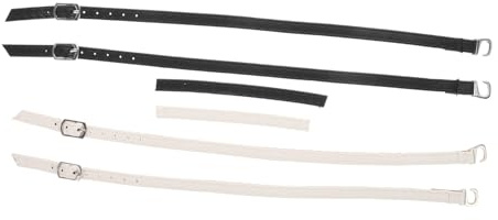 COSMEVIVI Cinturini per Scarpe Tacchi Alto Staccabili ed Elastici, Fascia per Tallone Femminile Antiscivolo, Confezione da 2 Paia Bianco e Nero Opaco, Accessori per Tacchi Donna