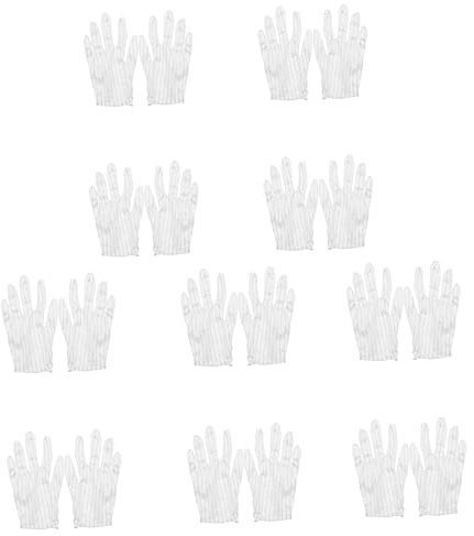 SEWOART 10paare Weisse Antistatik Handschuhe Schutzhandschuhe Arbeitshandschuhe Industriehandschuhe Für Reinigung Bau Handarbeiten Schutzbarriere Fingerabdruckvermeidung Leichte Handschuhe