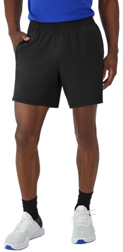 Hanes Men's Moves Performance, Athletic Moisture-Wicking Shorts with Pockets, 6”, Black, Medium