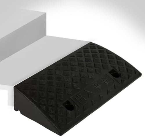 WInara 3 4 5 Rise Rubber Curb Ramp, 6 7 Threshold Ramp, Heavy Duty Wheelchair Ramp, Non-Slip Driveway Ramp, Kerb Ramp for Scooters Cars Trailer Truck Bik(Black,50x27x7cm)