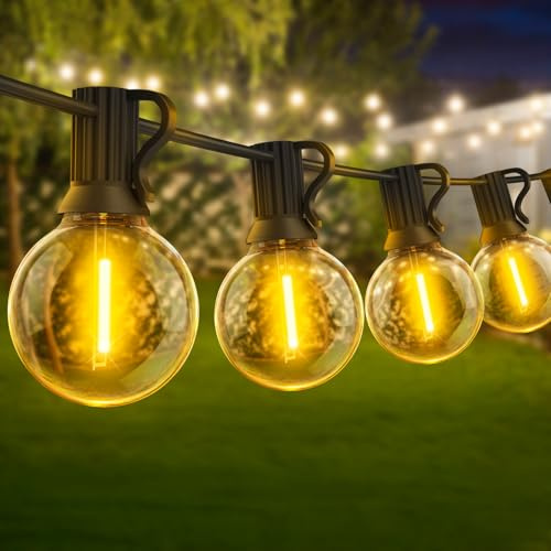 Warlisou Catena Luci da Esterno Giardino G40 15M LED Lampadine Esterno Filo IP44 Lucine da Esterno Giardino 15 Metri Luce Catena Luminosa Fila Catene Esterno Gazebo Lampade per Terrazzo