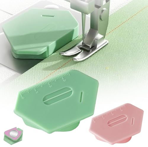 2Pcs Multifunctional Seam Guide with Scale,Polygonal Hemmer Guide,Magnetic Seam Guide for Sewing Machine,Universal Polygonal Sewing Machine Guide,for Most Straight and Curved Sewing Machines
