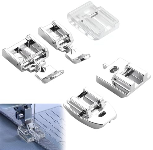 Zipper Foot for Sewing Machine - 5Pcs Invisible Zipper Foot Accessories - Compatible with Brother Singer Janome Household Low Shank Sewing Machines