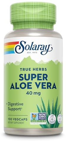 SOLARAY Super Aloe Vera Gel 8000mg | Naturally Occurring Amino Acids, Vitamins, Minerals, Enzymes & Antioxidants for Healthy Digestion Support | 100 CT