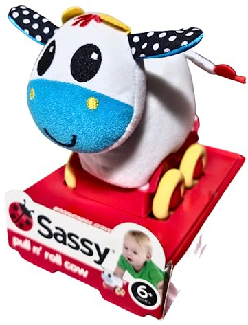 Sassy Pull N' Roll Toy, Cow by Sassy