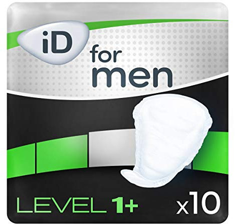 Ontex ID Herren Einlage Level 1+, 10 Stück, Medium, Inkontinenzschutz, Urinschutz