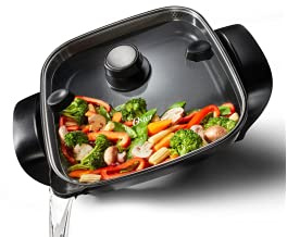 Oster DiamondForce 12 x 12 Strain & Pour Electric Skillet Nonstick Coating Infused with Diamonds Adjustable Temp