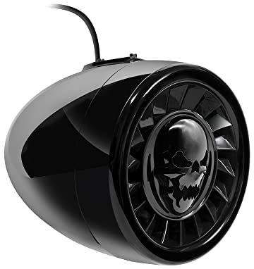 Aileap Leistungsstarker 70-W-Bass-Subwoofer mit Skeleton-Panel, Standard-Cinch-Stecker, Ersatzlautsprecher Stereo-Audiosystem, installiert auf Motorrädern, ATV, UTV, Boot (Black)