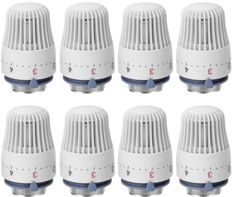 8 teste termostatiche per radiatori, per filettatura M30 x 1,5, termostato, testa termostatica, testa di ricambio, termostato per termosifone, termostato per casa, ufficio