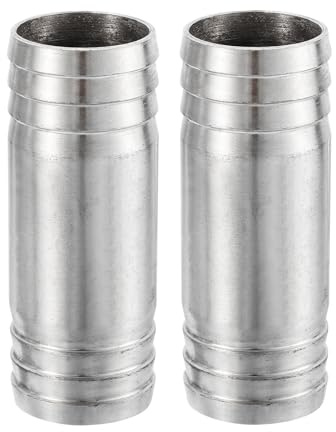 QUARKZMAN 2 Piezas De De Tubería Igual De 38x100mm con Punta De Manguera, De Tubería De Acero Inoxidable 304 para Sistemas De Vacío, Conexiones Industriales, Equipo Neumático, Plateado