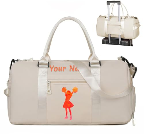 Personalisierte Sporttasche mit Namen,Personalisierte Reisetasche mit gesticktem Namen,Reisetasche mit Nass- und Trockentaschen und Schuhfach