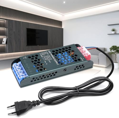 KSIBNW 12V LED Trafo 150W, 230V auf 12V Transformator mit Stecker 12,5A Extra Dünn Treiber Netzteil Adapter LED Schalt Niedervolttrafo, AC 230Volt to DC 12Volt 12,5A 150W Konstantspannungs Netzteil