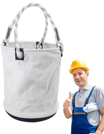 Borsa Secchio per Attrezzi Elettrici | Portautensili Elettricista In Tela A Forma Di Secchio - Tascone da Lavoro Leggero e Robusto per Professionisti di Giardinaggio Costruzioni Falegnameria