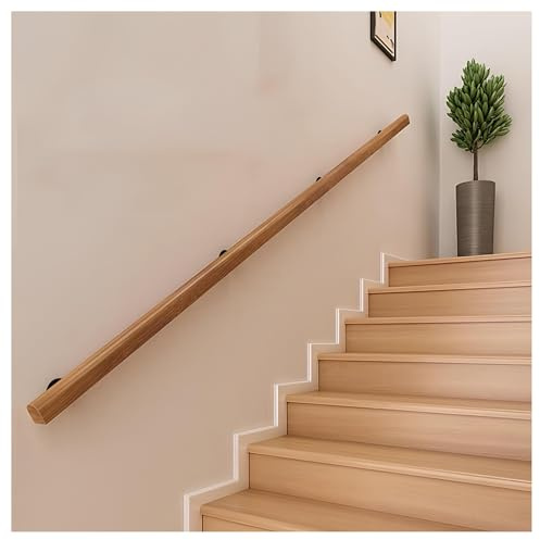 120cm Wooden Handrail for Stairs Wall Mounted Safety Handrail Kit for Elderly Corridor Support Rods Durable Stair Rail for Enhanced Stability and Support