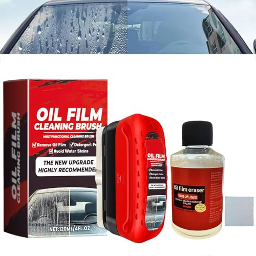 Pulizia Vetri Auto,Automotive Oil Film Cleaning Brush,Liquido Lavavetri Auto,Detergente Vetri Auto,Detergente per Parabrezza e Rimozione Pellicola D'olio