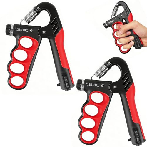 yolzhxe 2 Pieces Forearm Exercise, Adjustable Resistance 5-100kg | Hand Exerciser with Counter, Non-Slip Grip Strengthening Tools for Muscle Training